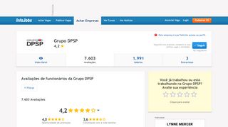 
                            8. GRUPO DPSP - Avaliações e Opiniões dos seus funcionários | Infojobs