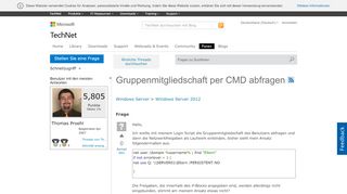 
                            13. Gruppenmitgliedschaft per CMD abfragen - Microsoft