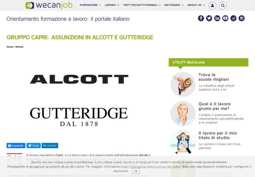 
                            13. Gruppo Capri: assunzioni in Alcott e Gutteridge - WeCanJob.it