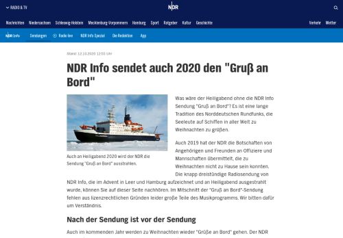
                            12. Gruß an Bord | NDR.de - NDR Info - Sendungen