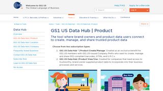 
                            2. GS1 US Data Hub | Product