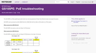 
                            3. GS105PE: PoE troubleshooting | Answer | NETGEAR Support
