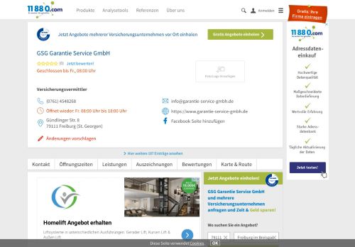 
                            12. ▷ GSG Garantie Service GmbH | Tel. (0761) 45482... - - 11880.com