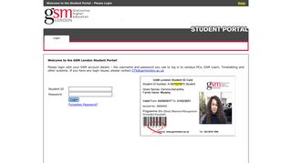 
                            2. GSM London - Student Portal