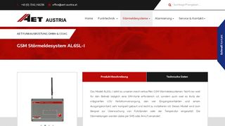 
                            12. GSM Störmeldesystem Telefunkalarm AL6SL-I - AET Austria
