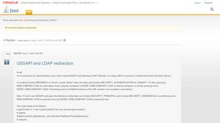 
                            8. GSSAPI and LDAP redirection | Oracle Community