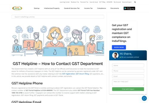 
                            11. GST Helpline - How to Contact GST Department - IndiaFilings