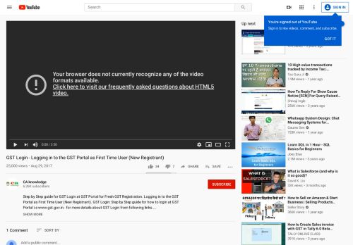 
                            3. GST Login - Logging in to the GST Portal as First Time User ... - YouTube