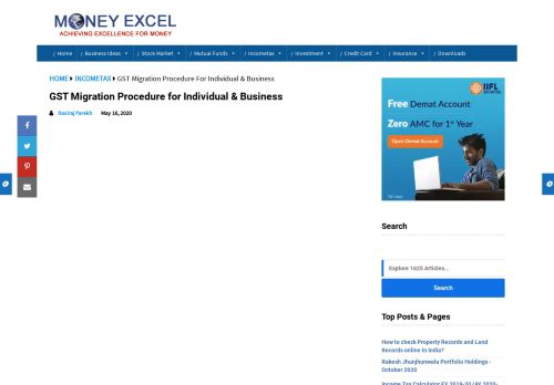 
                            9. GST Migration Procedure for Individual & Business - MoneyExcel