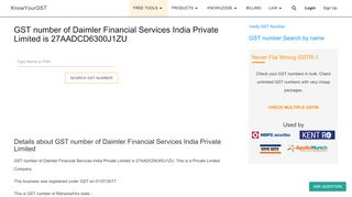 
                            12. GST number of Daimler Financial Services India Private Limited is ...
