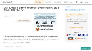 
                            11. GST number of Daimler Financial Services India Pvt Ltd is ...