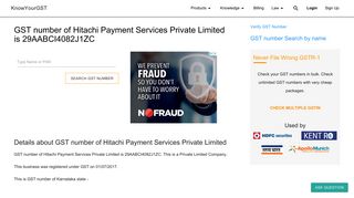 
                            12. GST number of Hitachi Payment Services Private Limited is ...