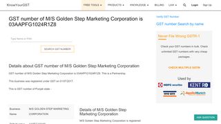 
                            4. GST number of M/S Golden Step Marketing Corporation is ...