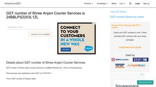 
                            12. GST number of Shree Anjani Courier Services is 24BBLPS2203L1ZL ...