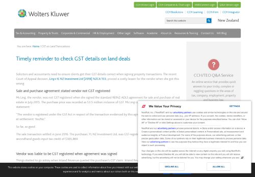 
                            13. GST on Land Transcations - Wolters Kluwer New Zealand