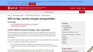 
                            10. GST on tips, service charges and gratuities - States of Jersey