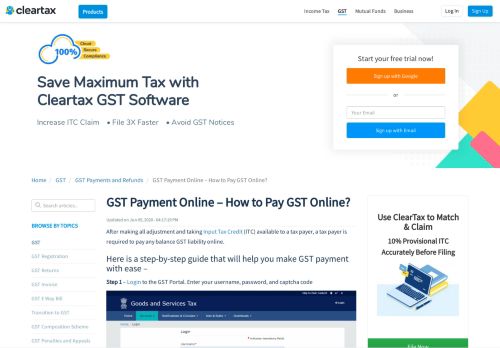 
                            2. GST Payment Online - How to Pay GST Online? - ClearTax