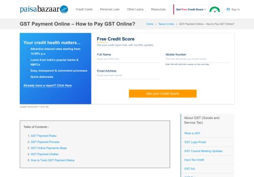 
                            11. GST Payment Online : Status, Timings & Process - Paisabazaar.com