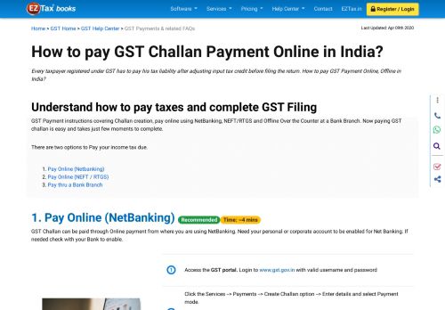 
                            7. GST Payments both Online, Offline Procedure | EZTax India