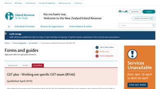 
                            12. GST plus - Working out specific GST issues (IR546) (by number) - IRD