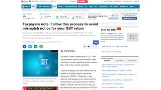 
                            10. GST Return: Taxpayers note. Follow this process to avoid mismatch ...