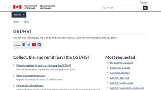 
                            9. GST/HST - Canada.ca - Government of Canada