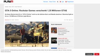 
                            8. GTA 5 Online: Rockstar Games verschenkt 1,35 Millionen GTA$