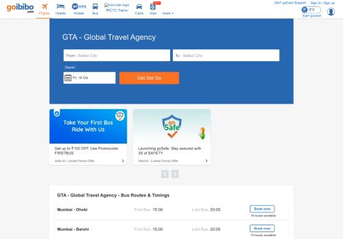 
                            11. GTA - Global Travel Agency Bus Tickets Booking, Bus Reservation ...