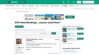 
                            4. GTA Hotel Bookings....anyone used them? - Havana Forum - TripAdvisor