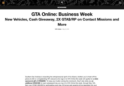
                            4. GTA Online: Business Week - Rockstar Games