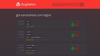 
                            7. gta-sanandreas.com passwords - BugMeNot