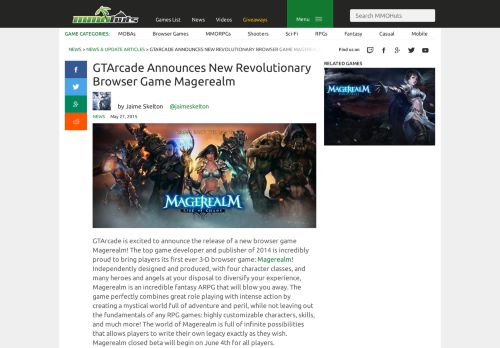 
                            12. GTArcade Announces New Revolutionary Browser Game Magerealm ...