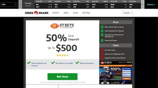 
                            9. GTBets Sportsbook Review - $250 Sign up Bonus | Odds Shark