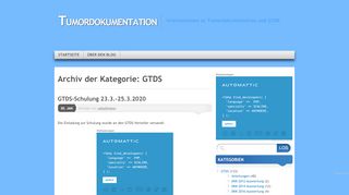 
                            7. GTDS | Tumordokumentation