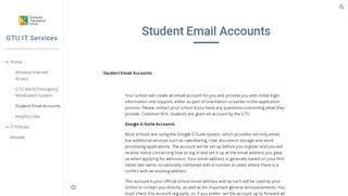 
                            10. GTU IT Services - Student Email Accounts