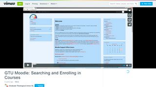
                            11. GTU Moodle: Searching and Enrolling in Courses on Vimeo