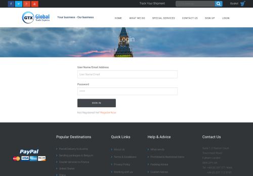 
                            6. GTX - Global Trade Express | Login