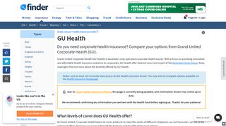 
                            6. GU Health | Affordable Health Insurance for Corporates | finder.com.au