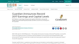 
                            11. Guardian Announces Record 2017 Earnings and Capital Levels
