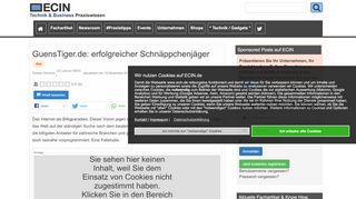 
                            12. GuensTiger.de: erfolgreicher Schnäppchenjäger - ECIN-Fachartikel ...