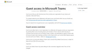 
                            5. Guest access in Microsoft Teams | Microsoft Docs