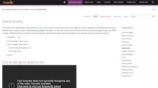 
                            7. Guest access - MoodleDocs - Moodle.org