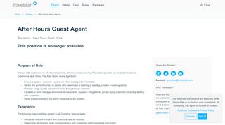 
                            8. Guest Agent - Night Shift | ZA - Travelstart