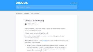 
                            1. Guest Commenting | Disqus