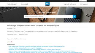 
                            9. Guest login and password for Public Shares on the WD ShareSpace ...