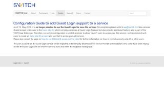 
                            3. Guest Login - Service Provider - Guides - SWITCHaai - SWITCH