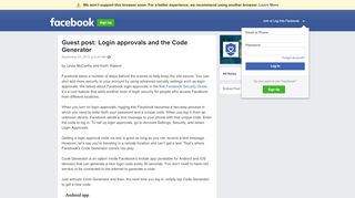 
                            1. Guest post: Login approvals and the Code Generator | Facebook