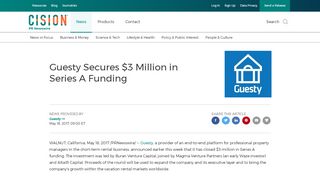
                            9. Guesty Secures $3 Million in Series A Funding - PR Newswire