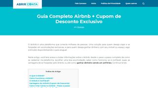 
                            11. Guia Completo Airbnb + Cupom de Desconto Exclusivo - Abrir Conta