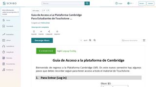 
                            9. Guia de Acceso a La Plataforma Cambridge Para Estudiantes de ...